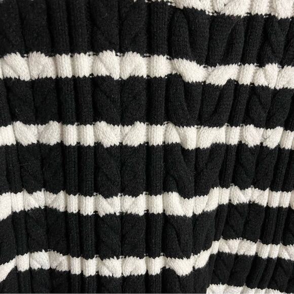 Philosophy Black And White Stripe Cable Knit Sweater Size‎ Small - Picture 4 of 9